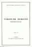 Vakıflar Dergisi Sayı: 9 Tıpkıbasım