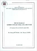 958 Numaralı Kıbrıs Tımar Yoklama Defteri Recep Dündar