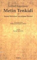 Metin Tenkidi ve Yazma Metinleri Yayınlama İlkeleri